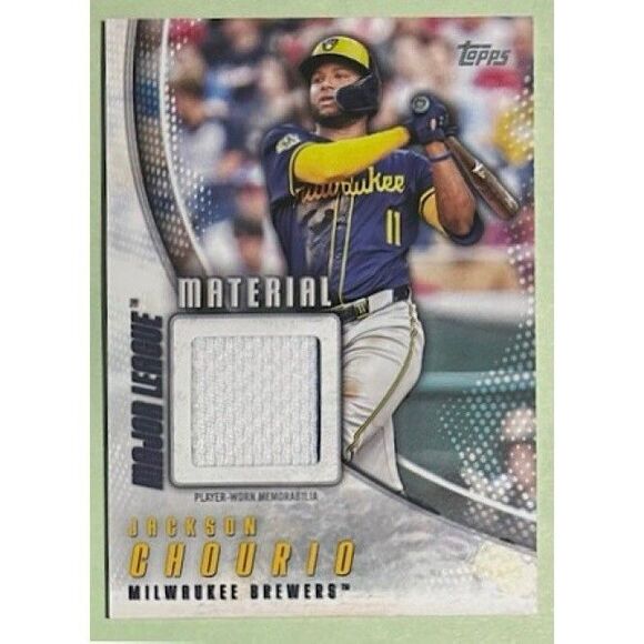 2025 Topps Milwaukee Brewers -Jackson Chourio -Game Worn Materials Card #MLM-JC - Picture 1 of 3